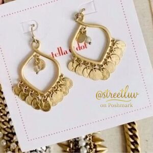 Stella & Dot Rio Gold Disc Chandelier Earrings